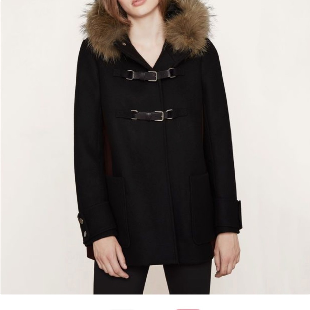 Gorgeous Maje two tone Ganxia duffle coat